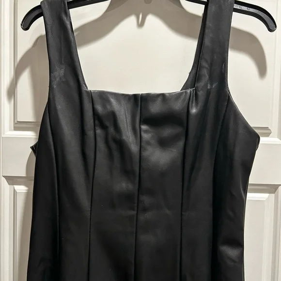 Fate Black Faux Leather Dress - Picture 2 of 11